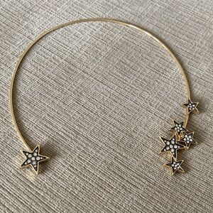 Golden Pave Star Open Collar Necklace